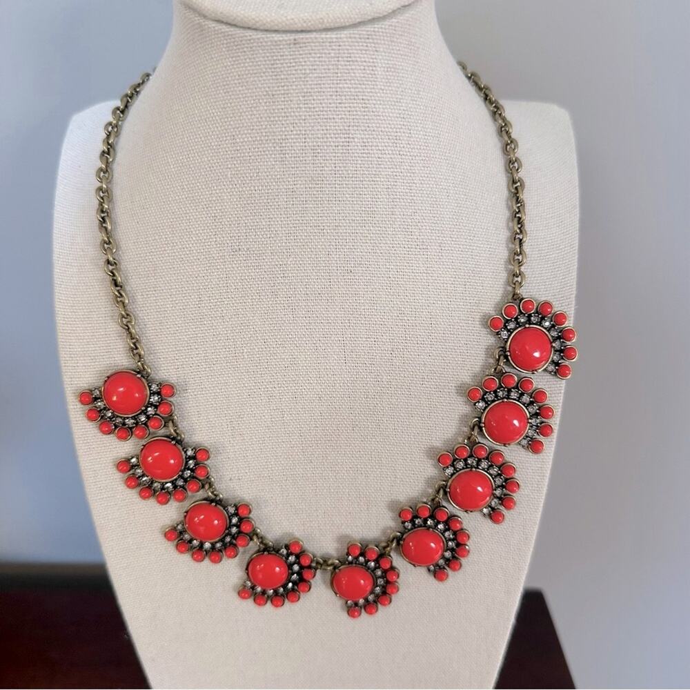 J Crew coral necklace Western Southwestern Coastal Cowgirl Costume Jewelry